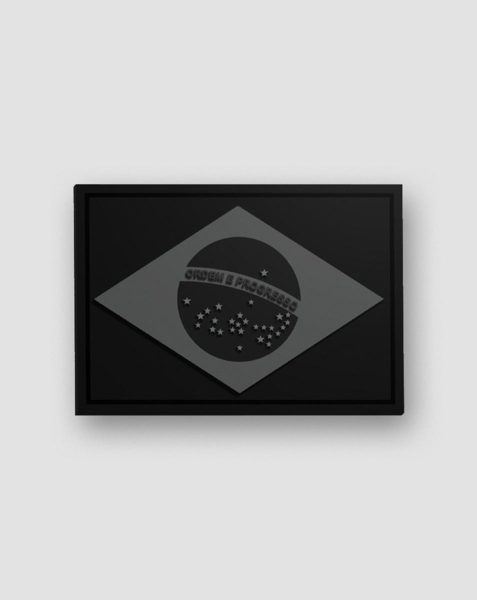 PATCH BANDEIRA DO BRASIL - PRETO E CINZA