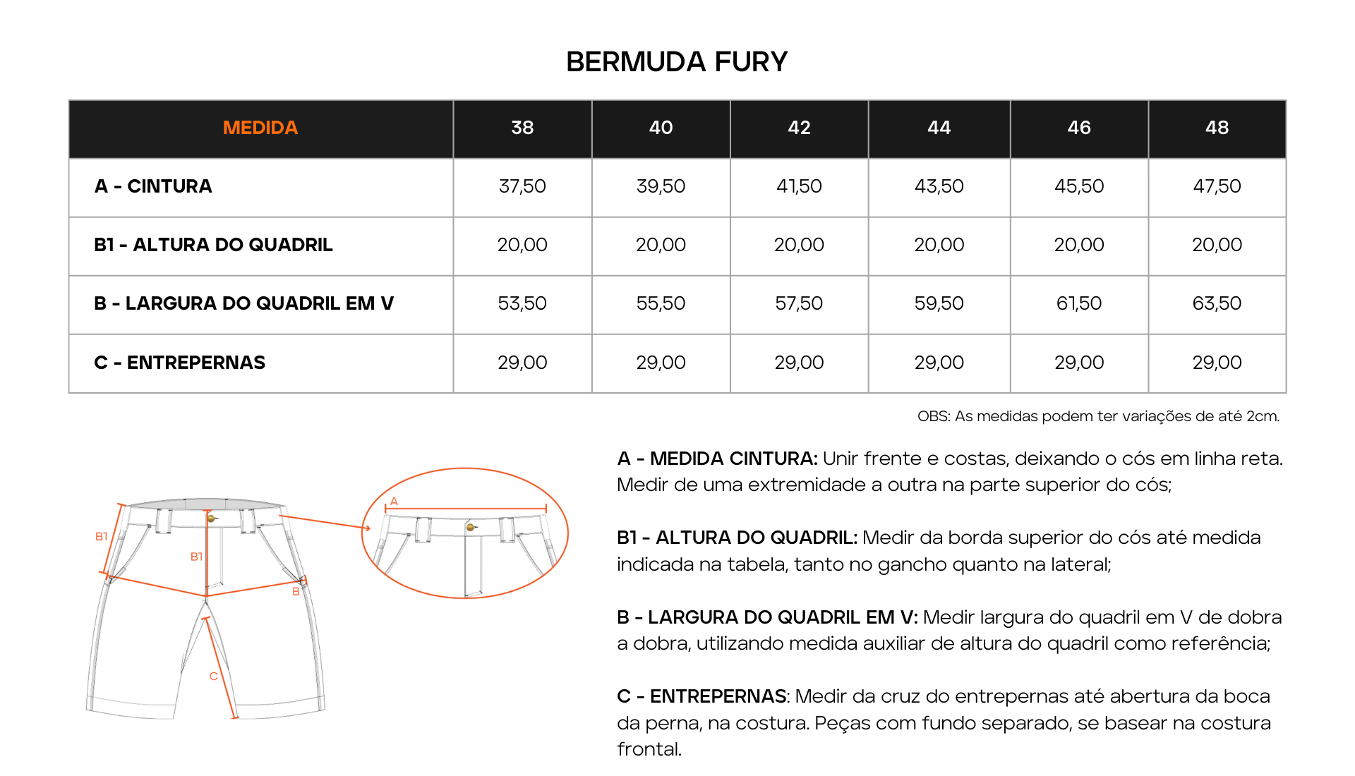 Tabela de Medidas 1